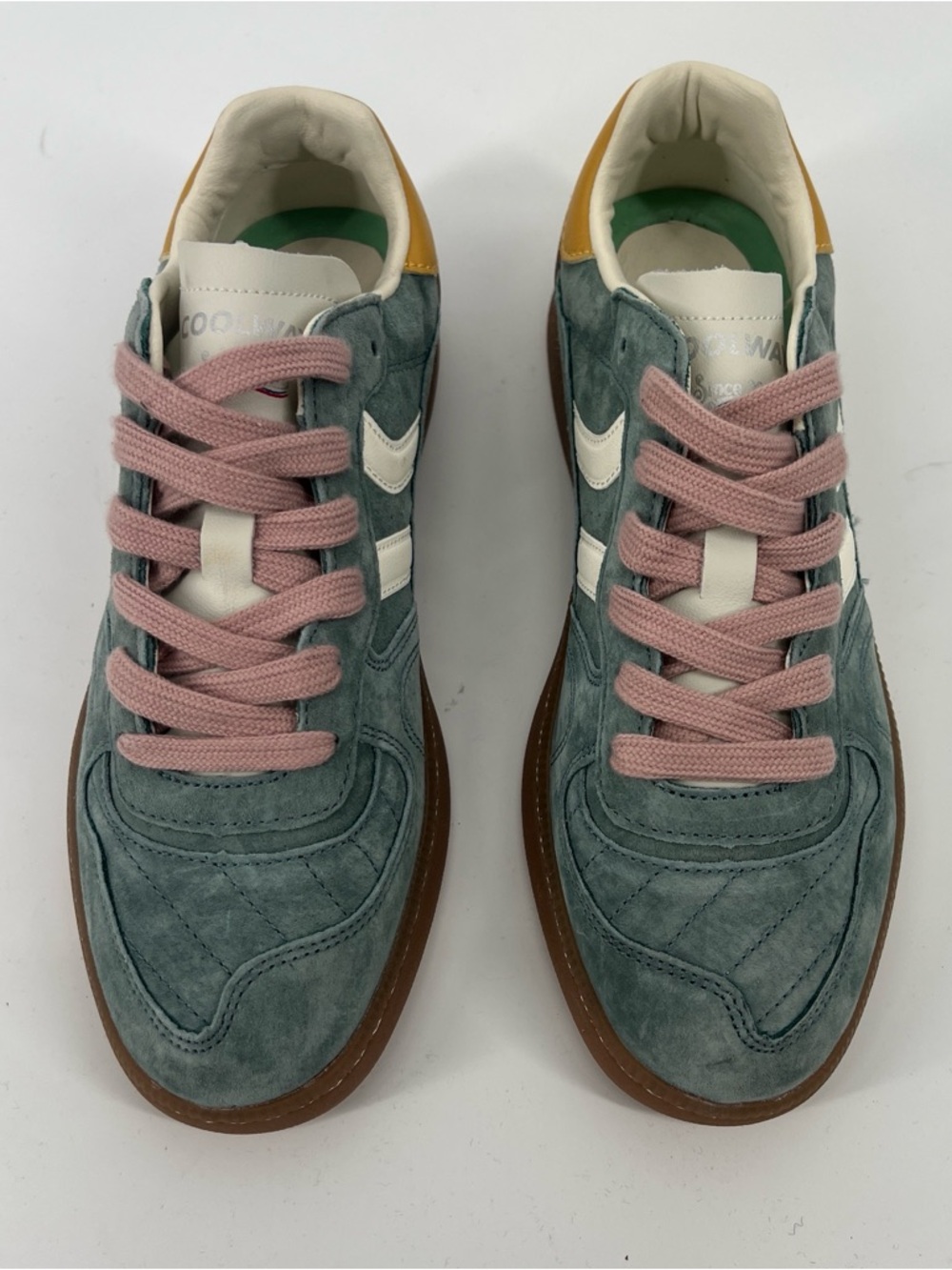 Coolway Goal Teal Suede Pink Lace Up Colorful Trendy Streetwear Low Sneakers 9 - Picture 3 of 8